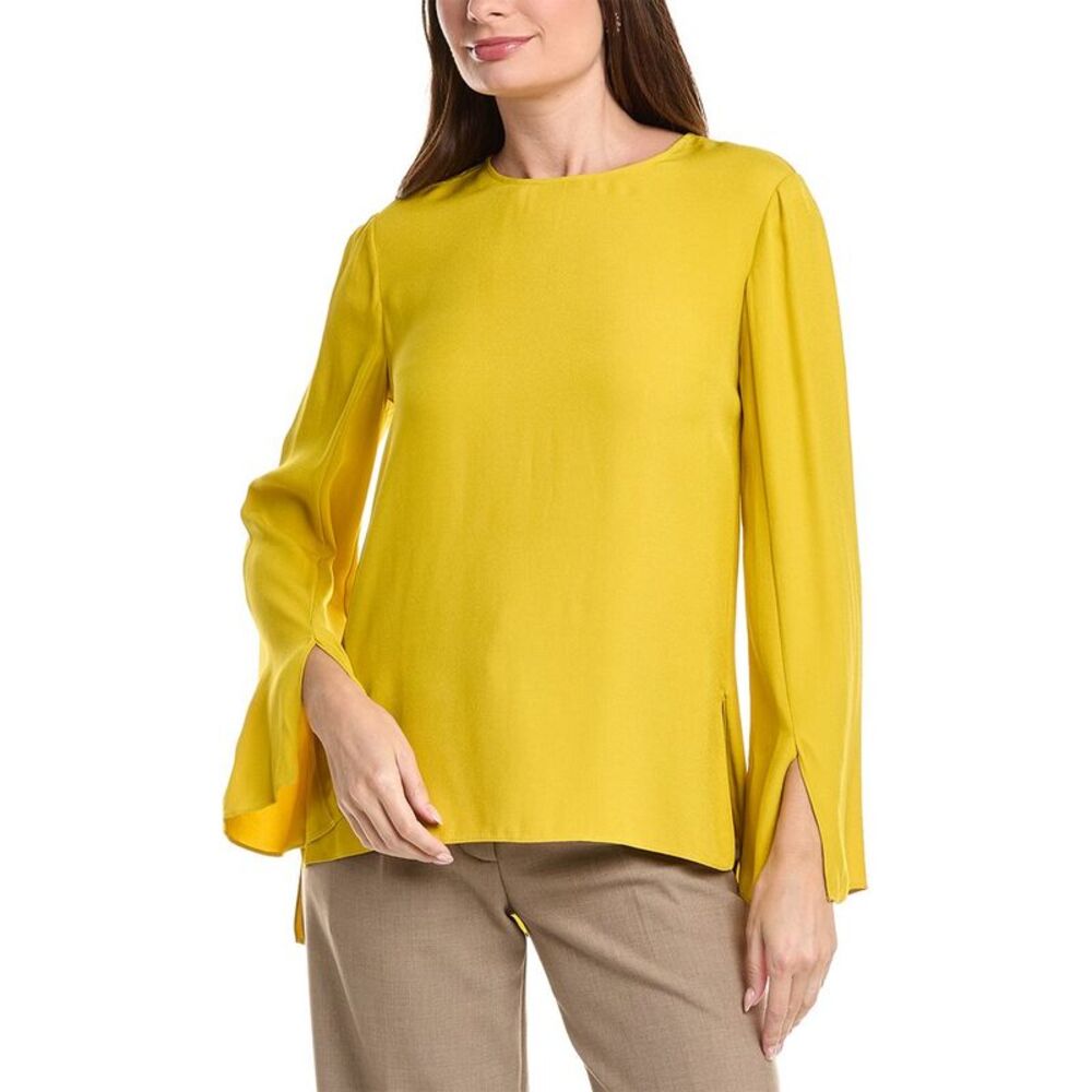 Adam Lippes Womens  Bell Sleeve Crewneck, Yellow